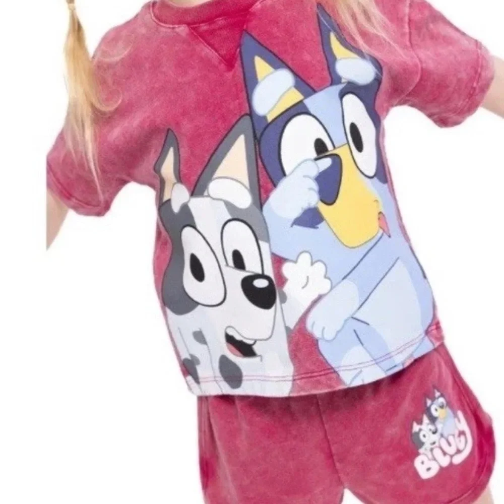 Bluey Baby Girls Size 12M Red T-shirt & Shorts Set Summer Bundle Brand New NWT